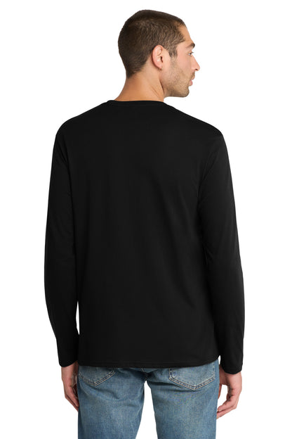 Jet Black District Perfect Weight Long Sleeve Tee. DT105 plain