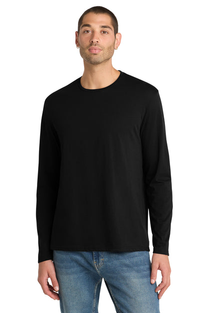 Jet Black District Perfect Weight Long Sleeve Tee. DT105 plain