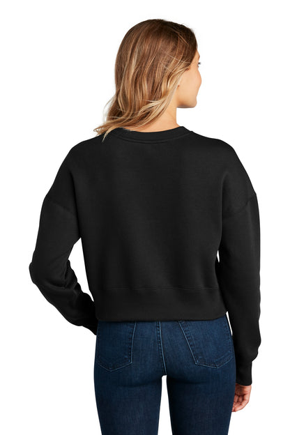 Jet Black District Women's Perfect Weight Fleece Cropped Crew DT1105 plain