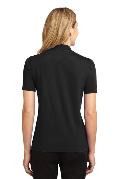 Jet Black Port Authority Women's Rapid Dry Polo. L455 plain