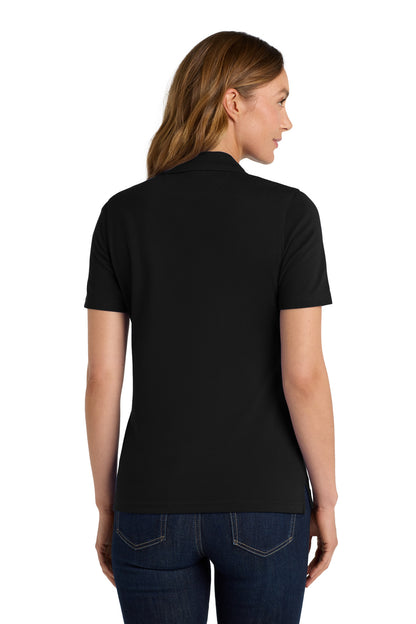 Jet Black Port Authority Women's Rapid Dry Polo. L455 plain