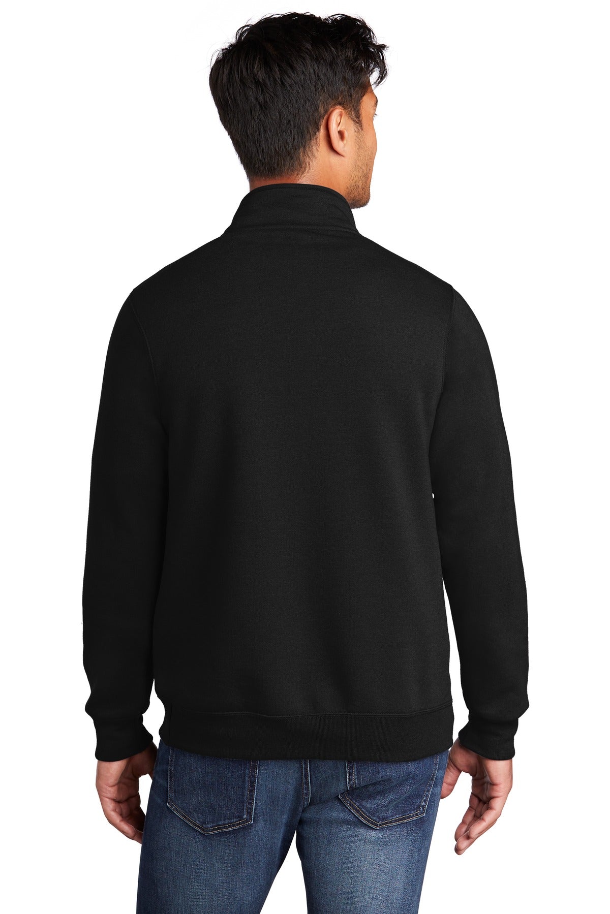 Jet Black Port & Co Core Fleece 1/4-Zip Pullover Sweatshirt PC78Q