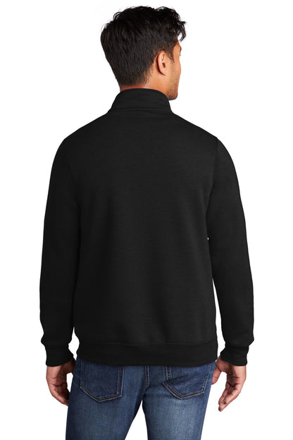 Jet Black Port & Co Core Fleece 1/4-Zip Pullover Sweatshirt PC78Q