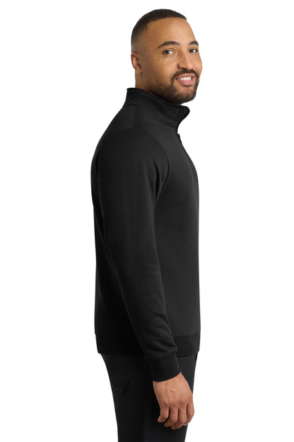 Jet Black Port & Co Core Fleece 1/4-Zip Pullover Sweatshirt PC78Q