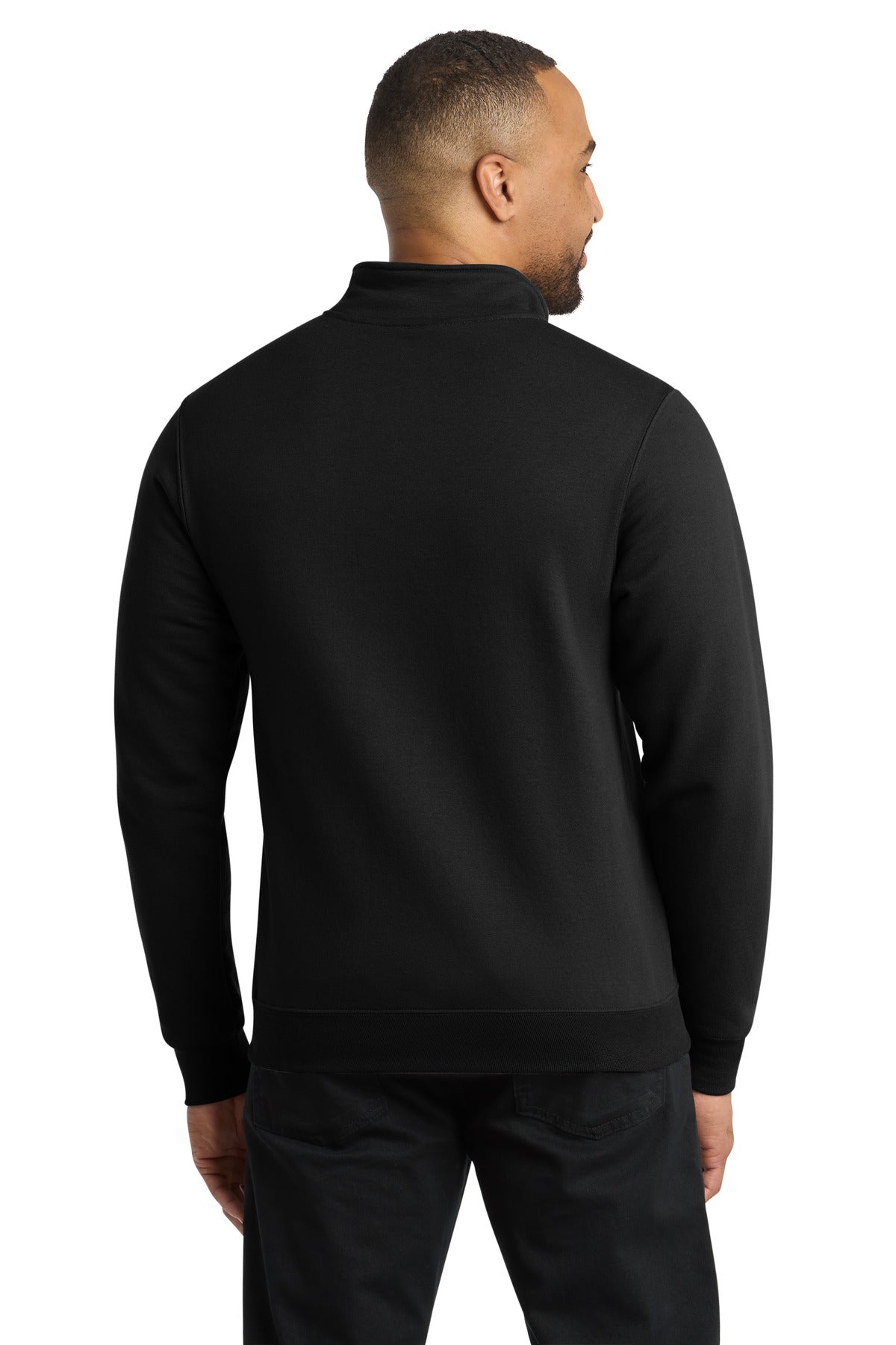 Jet Black Port & Co Core Fleece 1/4-Zip Pullover Sweatshirt PC78Q