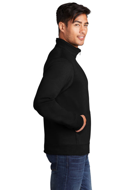 Jet Black Port & Co Core Fleece Cadet Full-Zip Sweatshirt PC78FZ plain