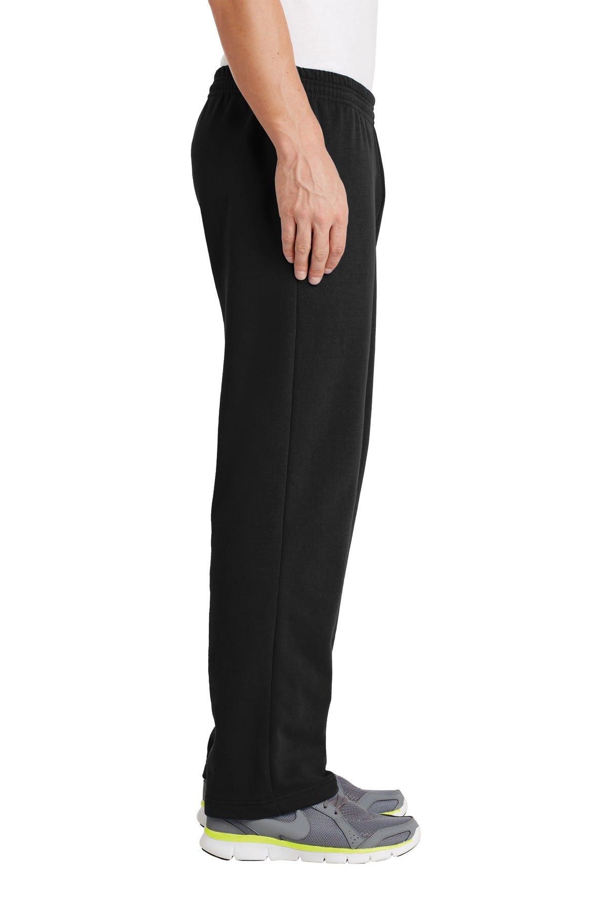 Jet Black Port & Co Core Fleece Sweatpant with Pockets. PC78P plain