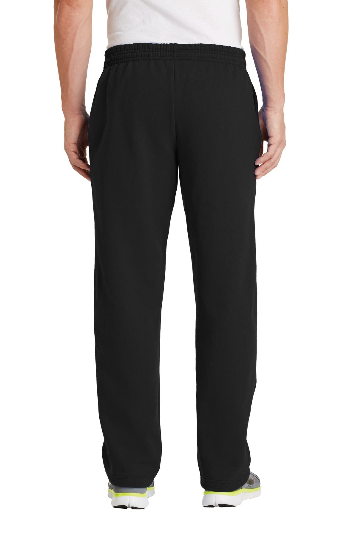 Jet Black Port & Co Core Fleece Sweatpant with Pockets. PC78P plain