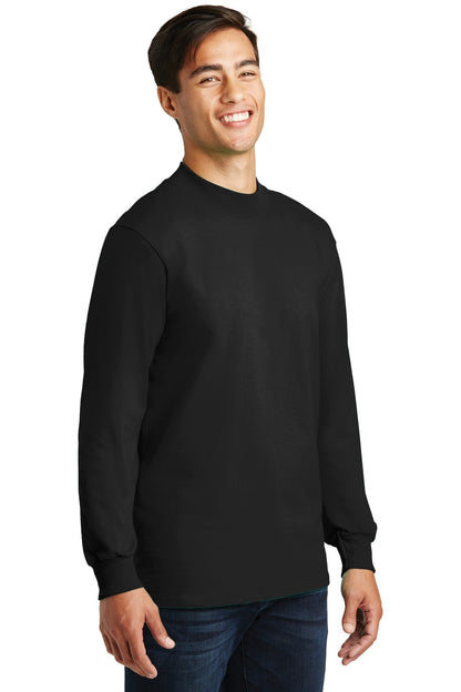 Jet Black Port & Co Essential Mock Turtleneck. PC61M plain