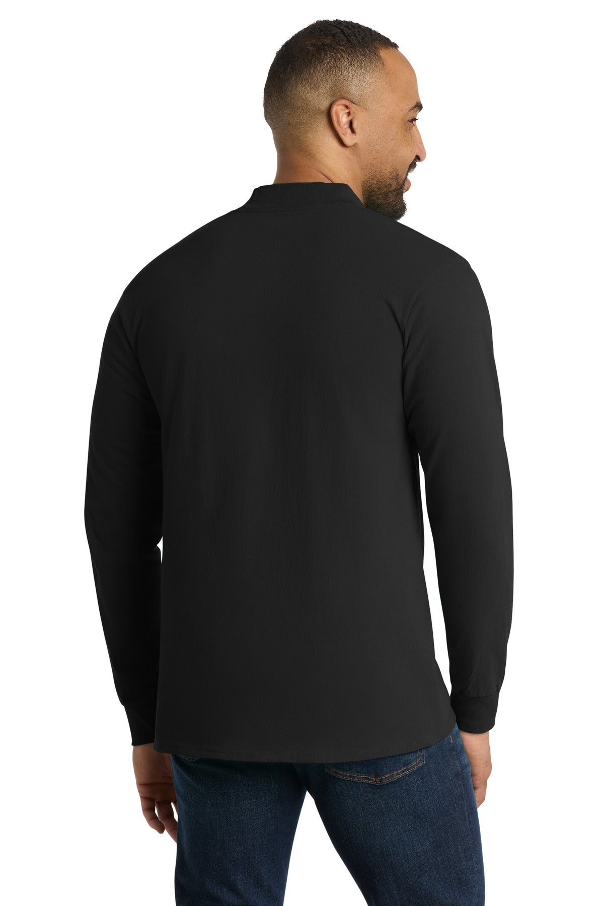 Jet Black Port & Co Essential Mock Turtleneck. PC61M plain