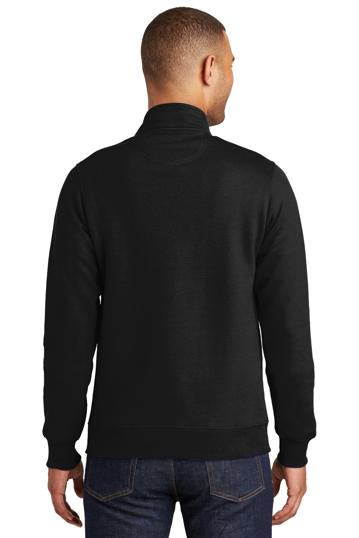 Jet Black Port & Co Fan Favorite Fleece 1/4-Zip Pullover Sweatshirt. PC850Q plain