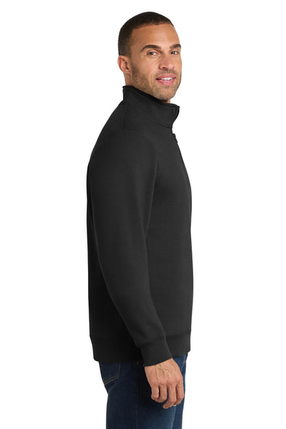 Jet Black Port & Co Fan Favorite Fleece 1/4-Zip Pullover Sweatshirt. PC850Q plain