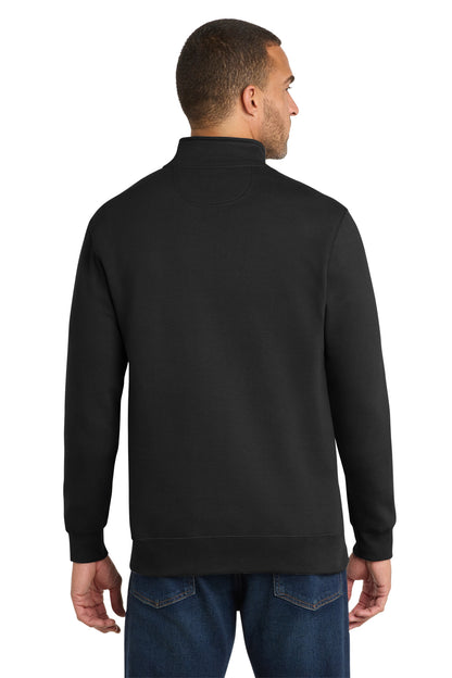 Jet Black Port & Co Fan Favorite Fleece 1/4-Zip Pullover Sweatshirt. PC850Q plain