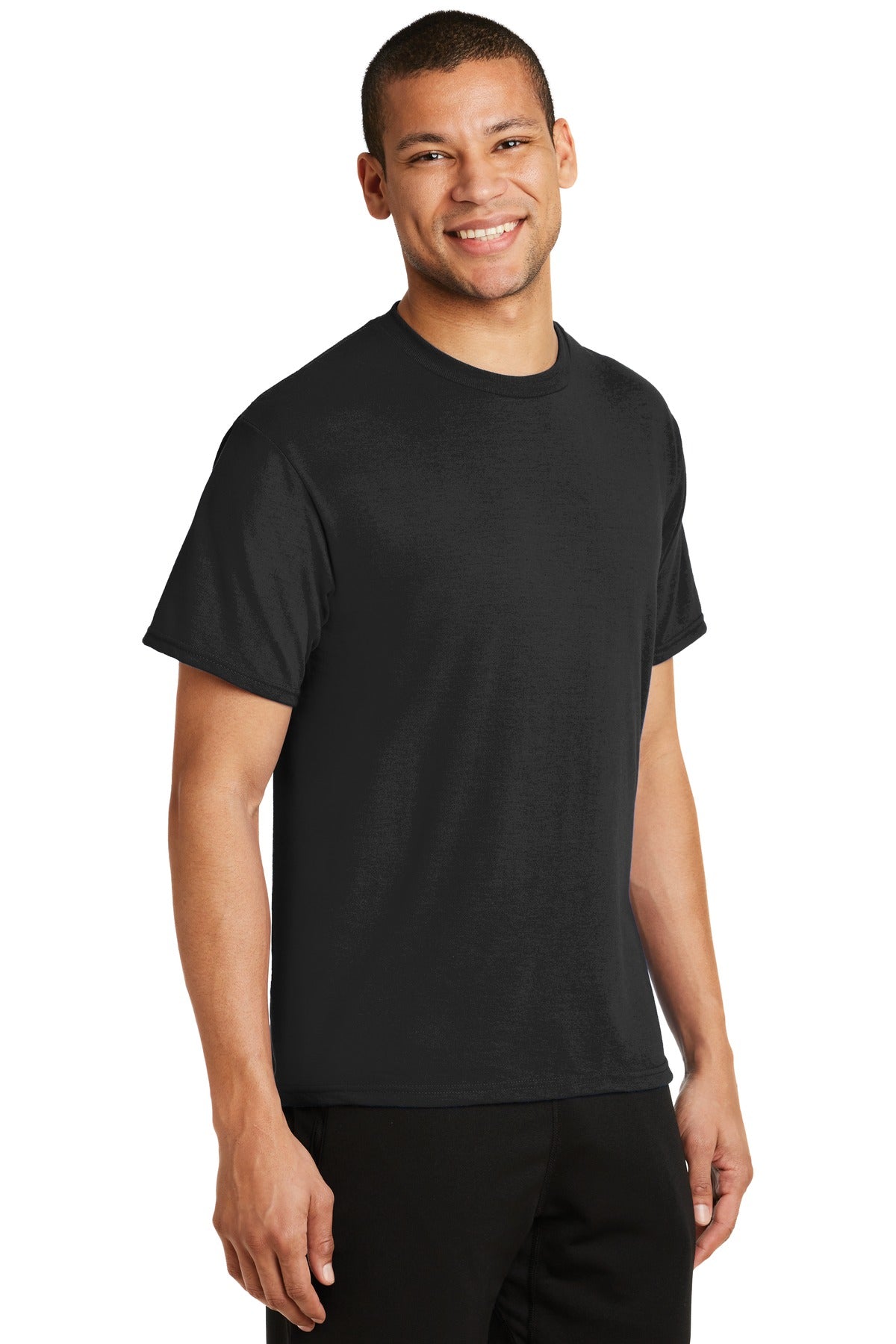 Jet Black Port & Co Performance Blend Tee. PC381 plain