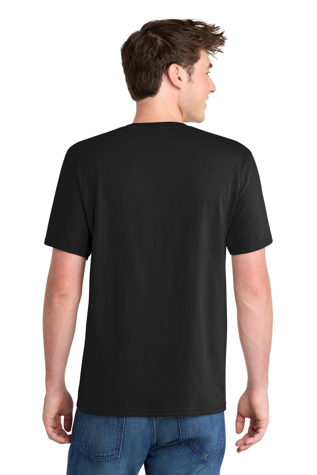 Jet Black Port & Co Performance Blend Tee. PC381 plain