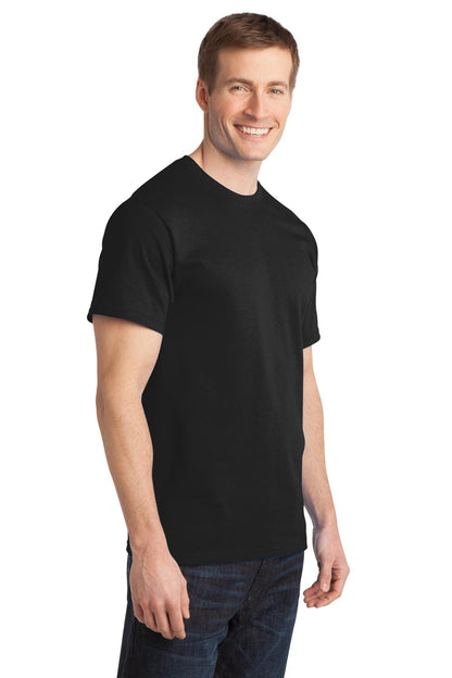 Jet Black Port & Co Ring Spun Cotton Tee. PC150 plain