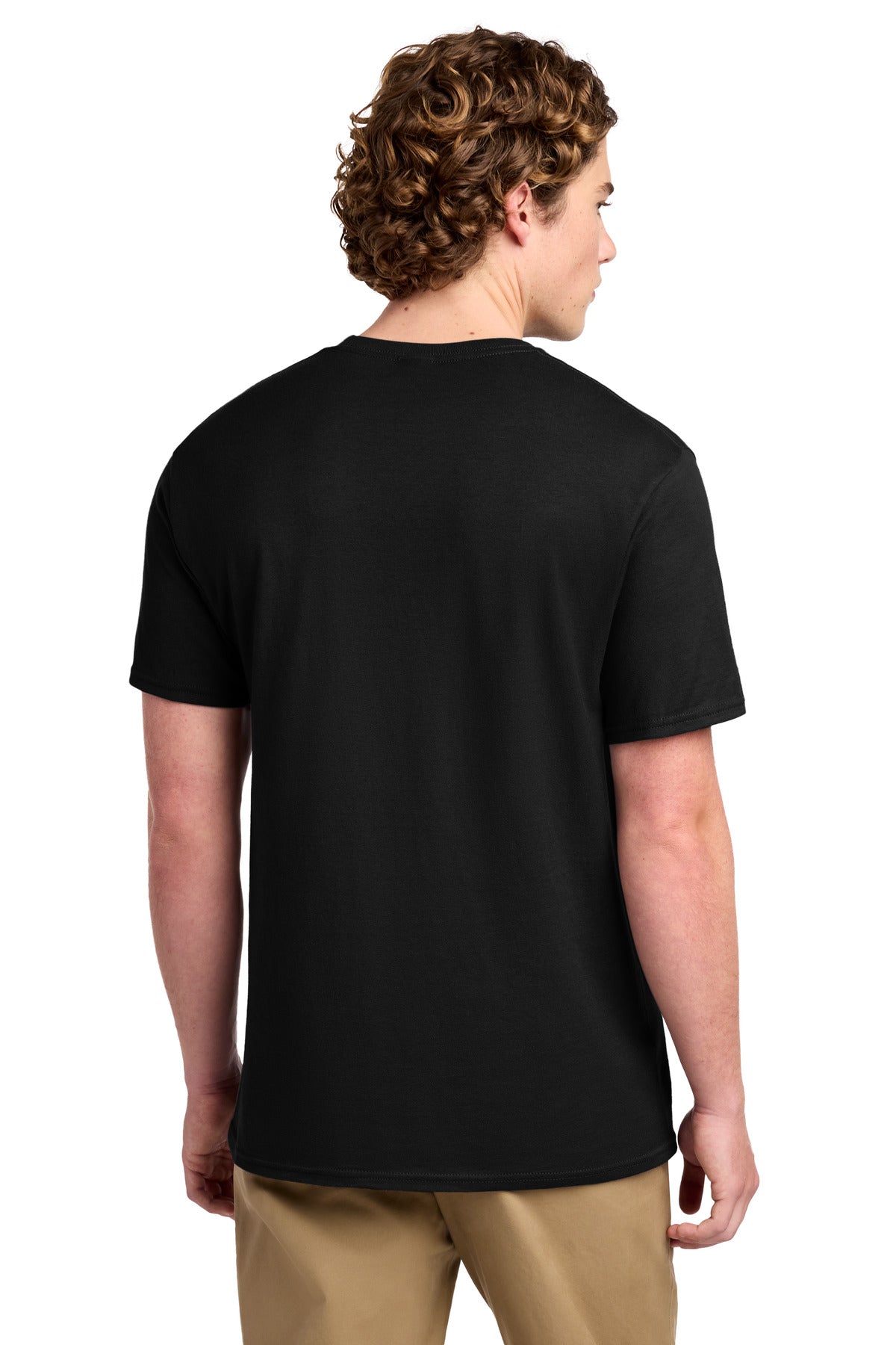 Jet Black Port & Co Ring Spun Cotton Tee. PC150 plain