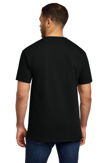 Jet Black Port & Co Tall Essential Pocket Tee. PC61PT plain