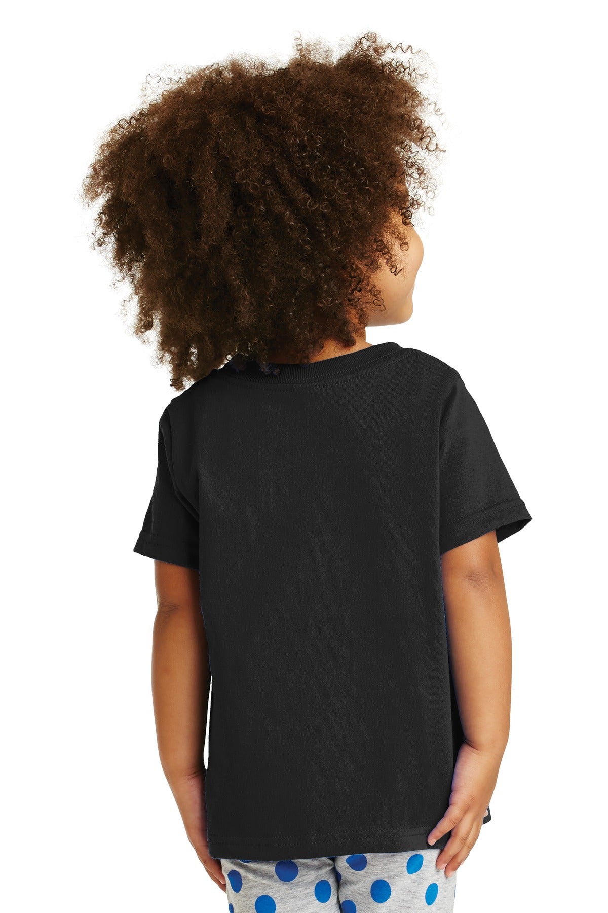 Jet Black Port & Co Toddler Core Cotton Tee. CAR54T plain