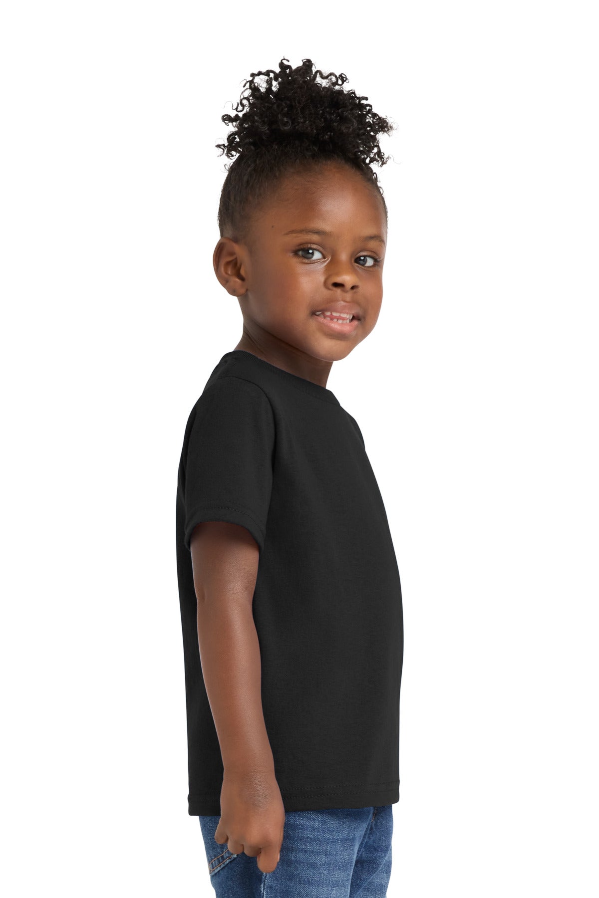 Jet Black Port & Co Toddler Core Cotton Tee. CAR54T plain