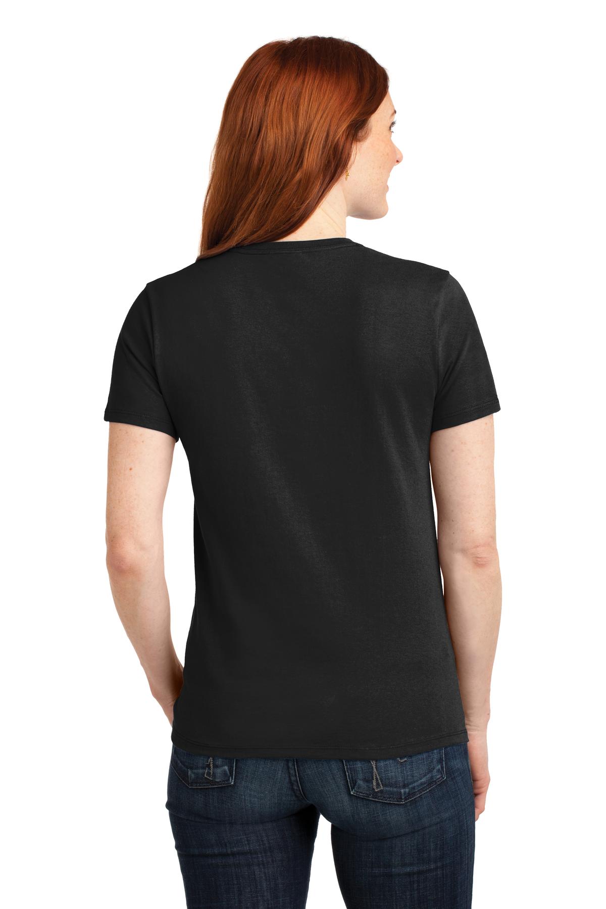Jet Black Port & Co Women's Core Blend Tee. LPC55 plain