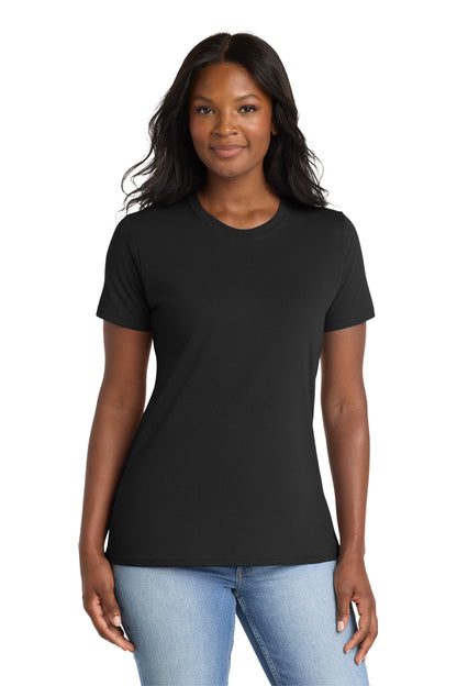 Jet Black Port & Co Women's Core Blend Tee. LPC55 plain