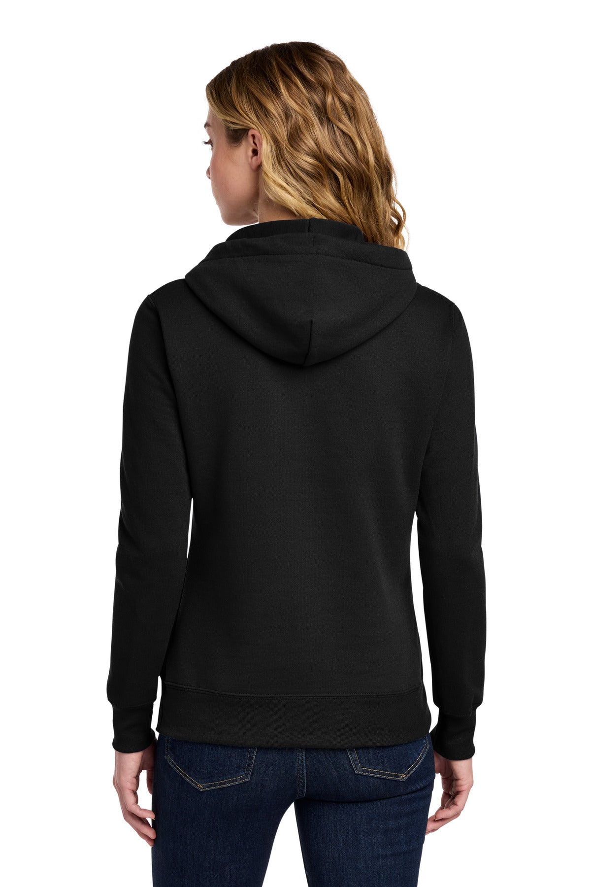 Jet Black Port & Co Women's Core Fleece Pullover Hooded Sweatshirt LPC78H plain