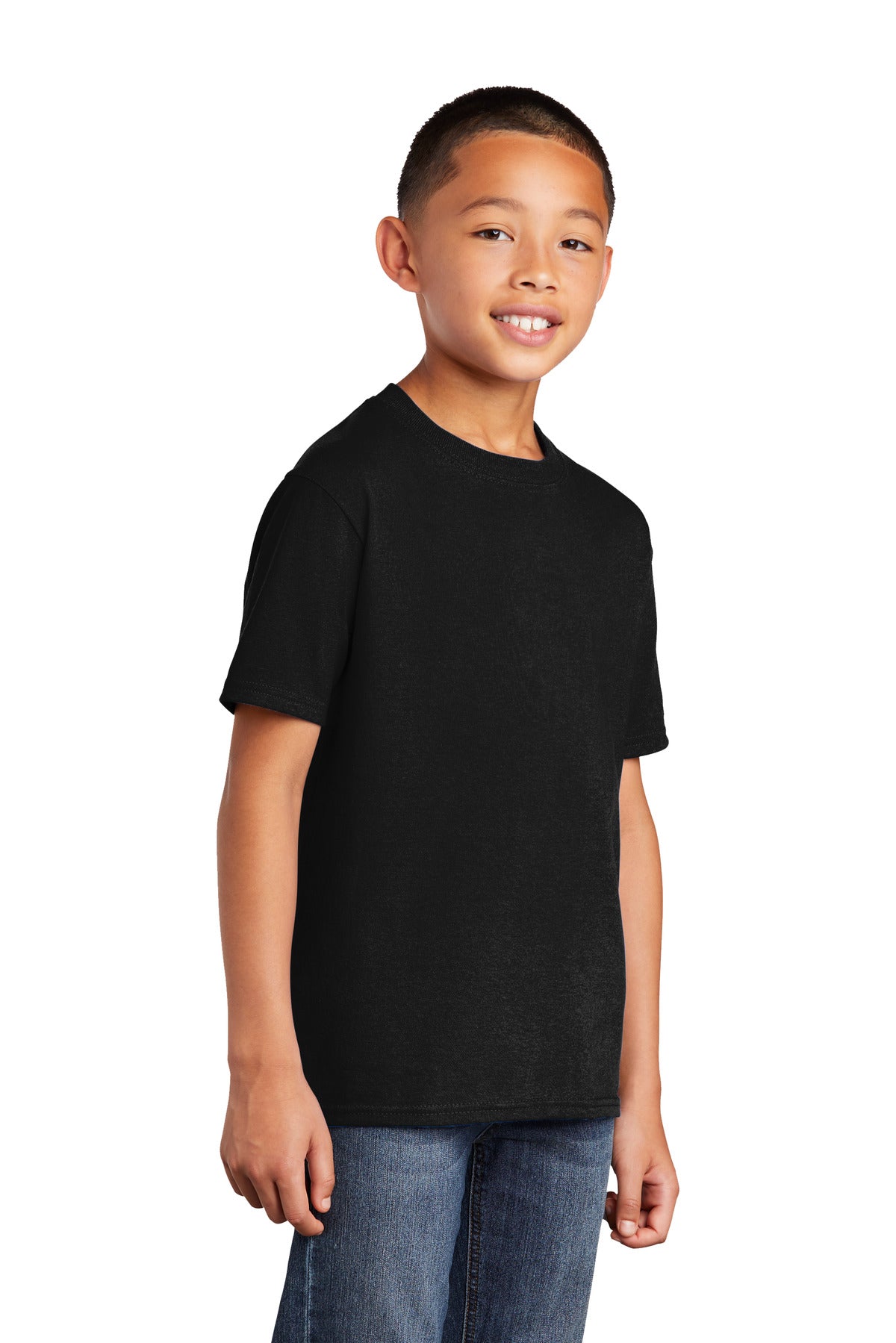 JetBlack Port & Co Youth Core Cotton DTG Tee PC54YDTG plain