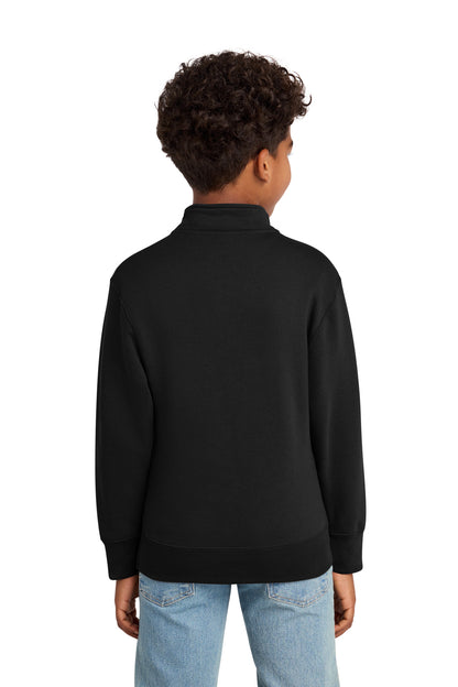 JetBlack Port & Co Youth Core Fleece 1/4-Zip Pullover Sweatshirt PC78YQ plain