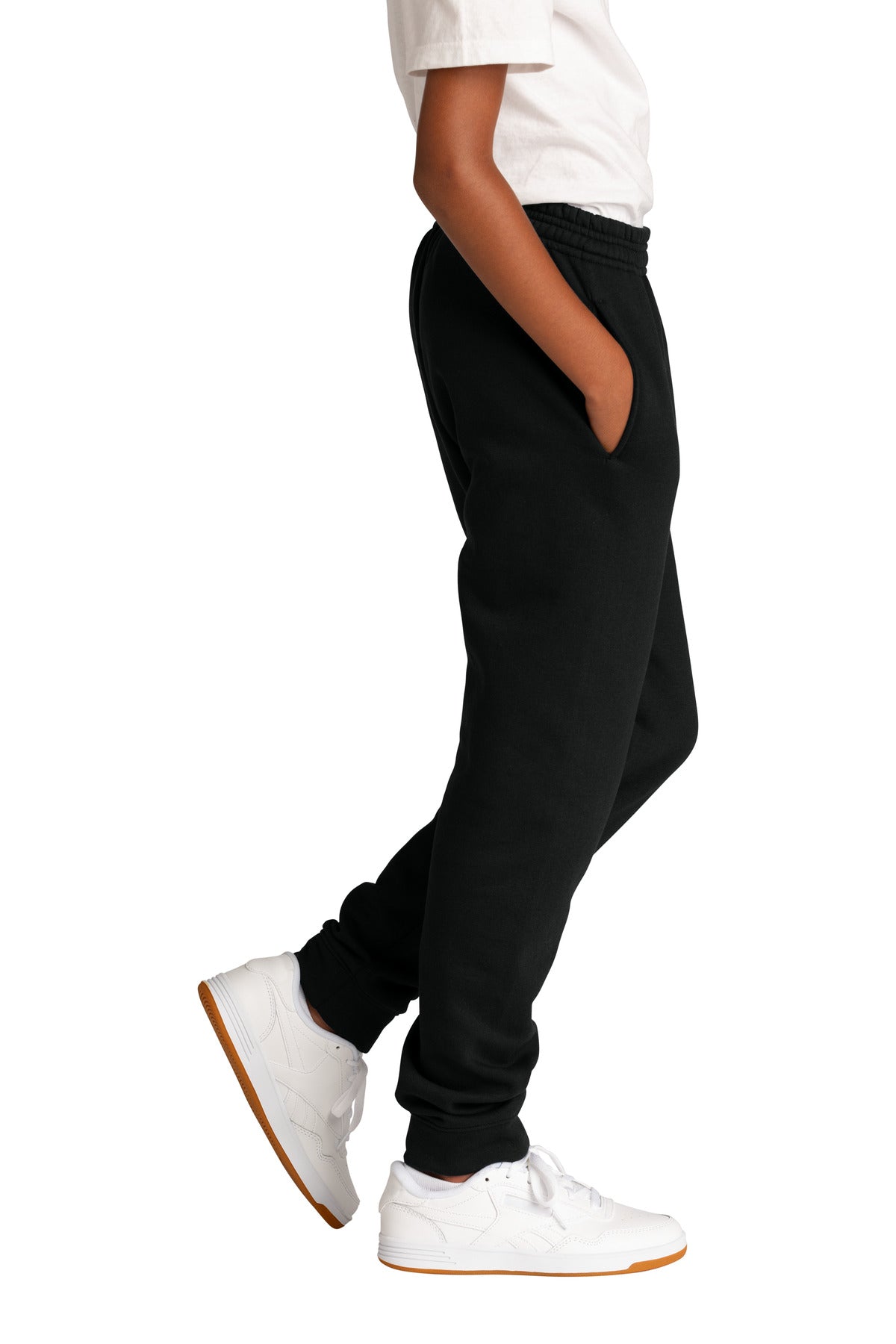 JetBlack Port & Co Youth Core Fleece Jogger. PC78YJ plain