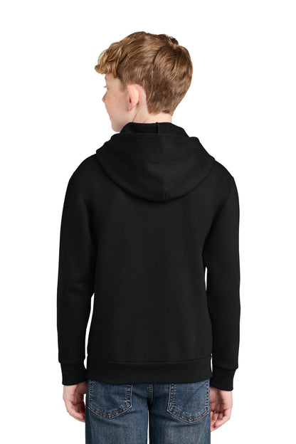 JetBlack Port & Co Youth Easy Fleece Pullover Hooded Sweatshirt PC68YH