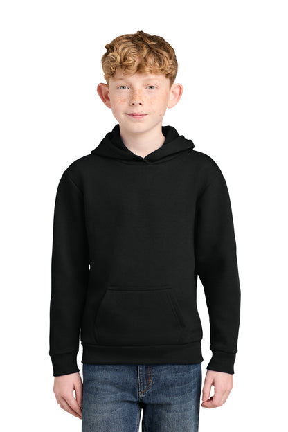JetBlack Port & Co Youth Easy Fleece Pullover Hooded Sweatshirt PC68YH