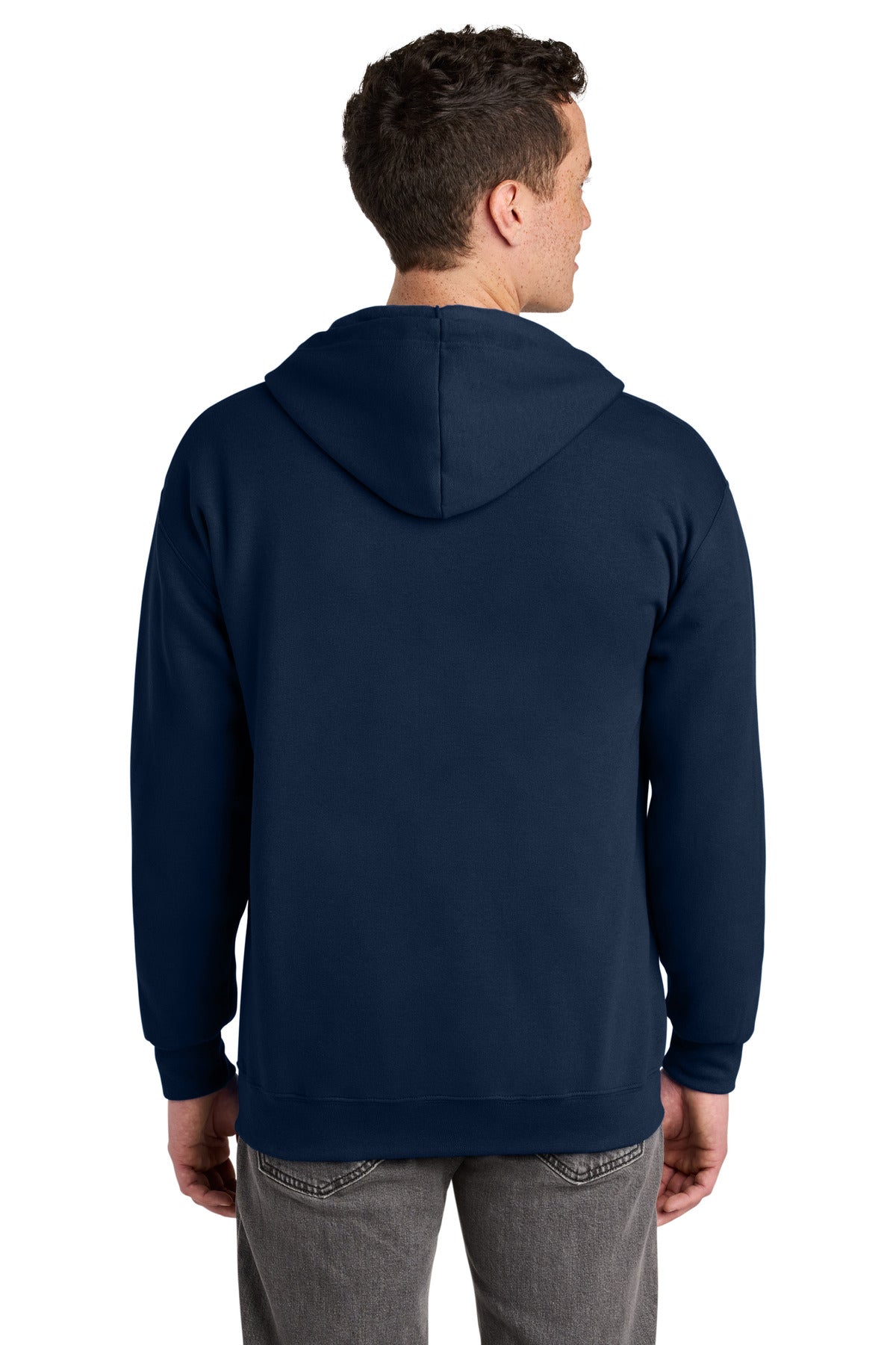 JNavy Jerzees - NuBlend Full-Zip Hooded Sweatshirt. 993M plain