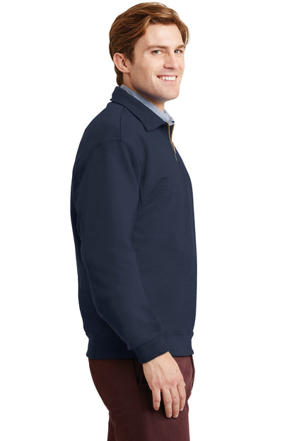JNavy Jerzees Super Sweats NuBlend - 1/4-Zip Sweatshirt with Cadet Collar. 4528M plain
