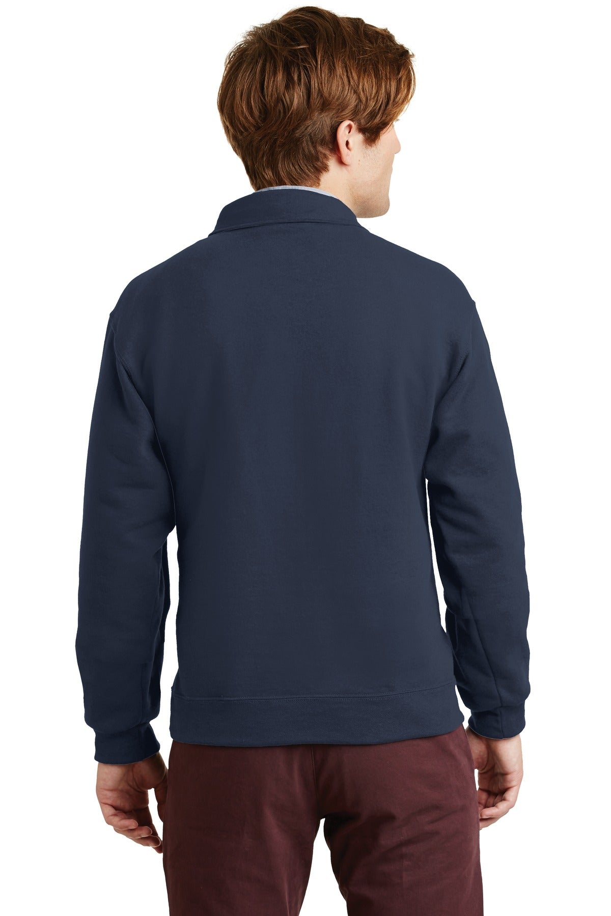 JNavy Jerzees Super Sweats NuBlend - 1/4-Zip Sweatshirt with Cadet Collar. 4528M plain