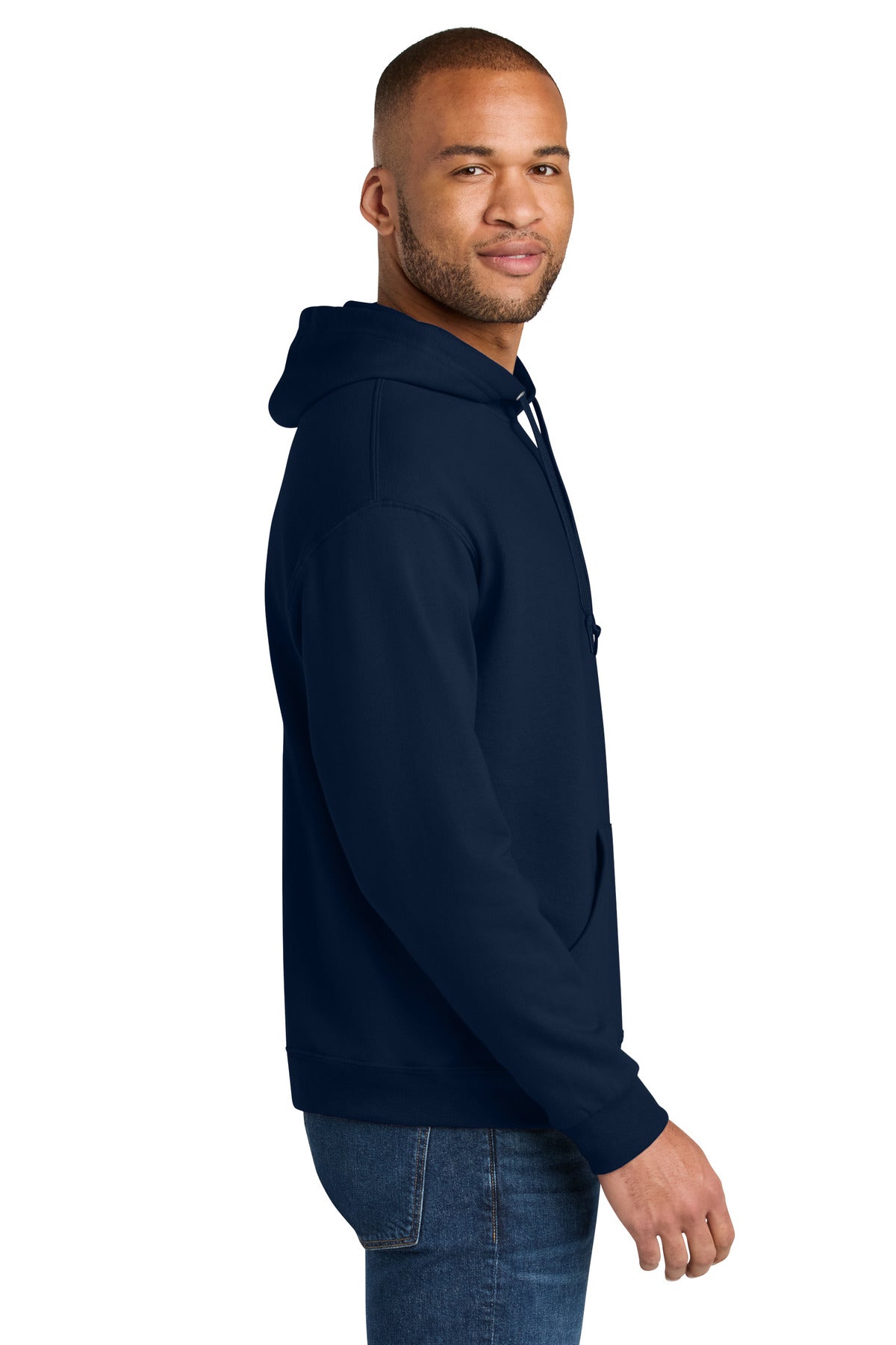 JNavy Jerzees Ultimate Unisex CVC Ring Spun Hooded Sweatshirt IC49M plain