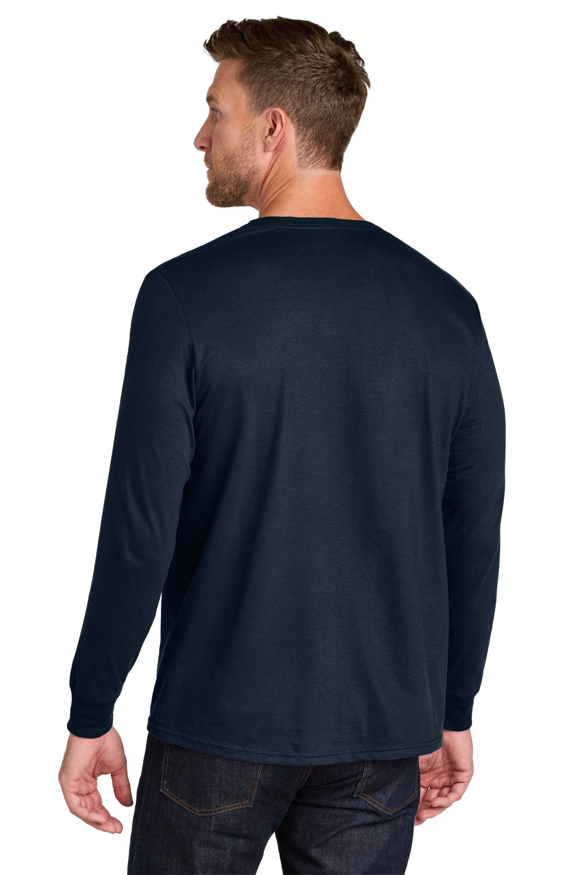 JNavy Jerzees Ultimate Unisex Ring Spun Long Sleeve T-Shirt IC46L plain