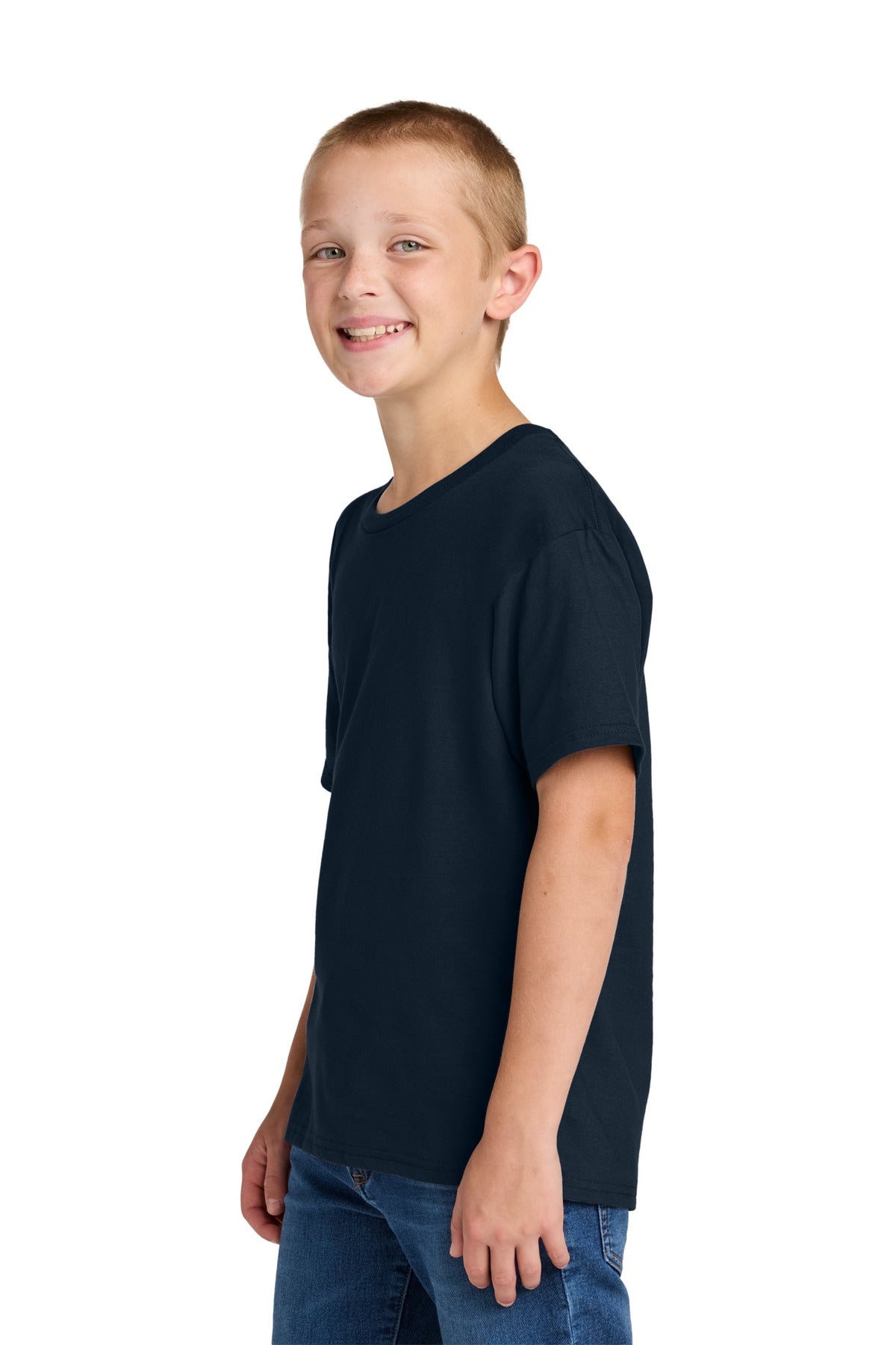 JNavy Jerzees Ultimate Youth Ring Spun T-Shirt IC46B plain