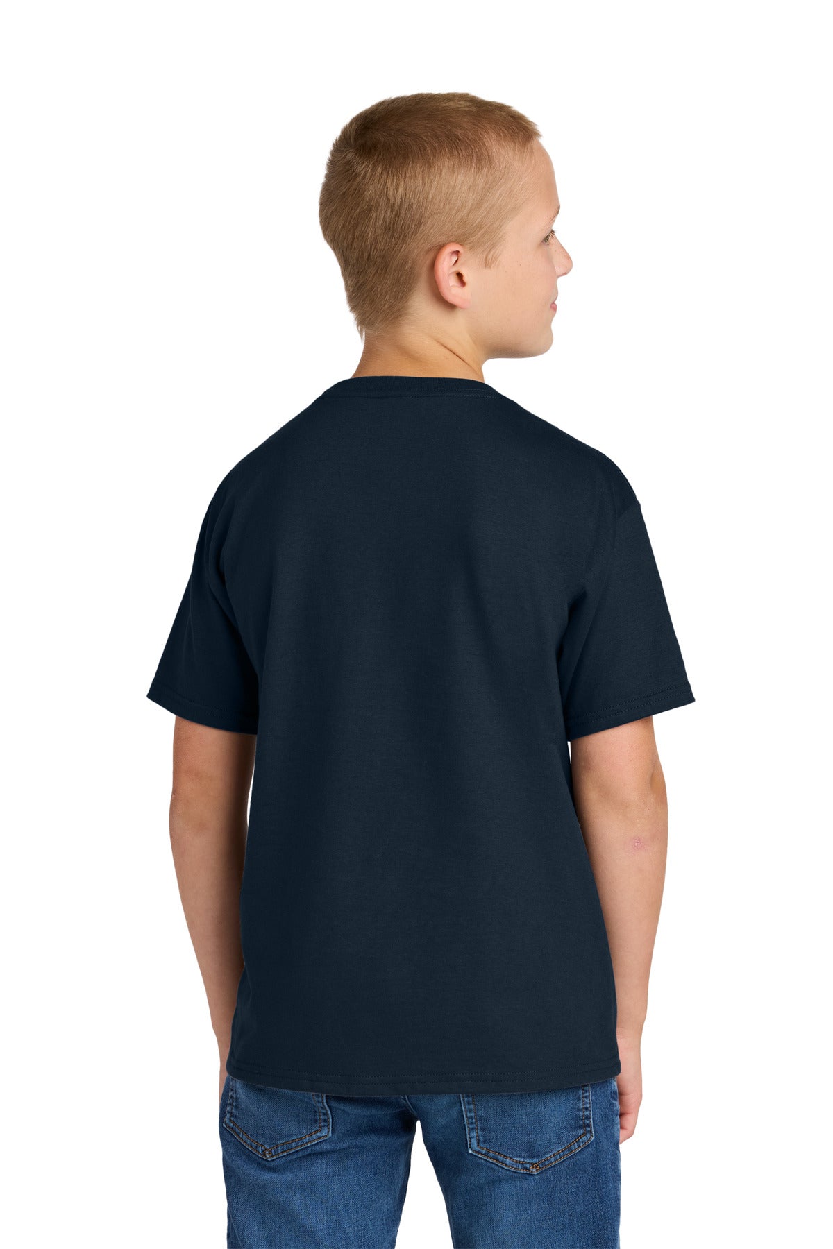 JNavy Jerzees Ultimate Youth Ring Spun T-Shirt IC46B plain