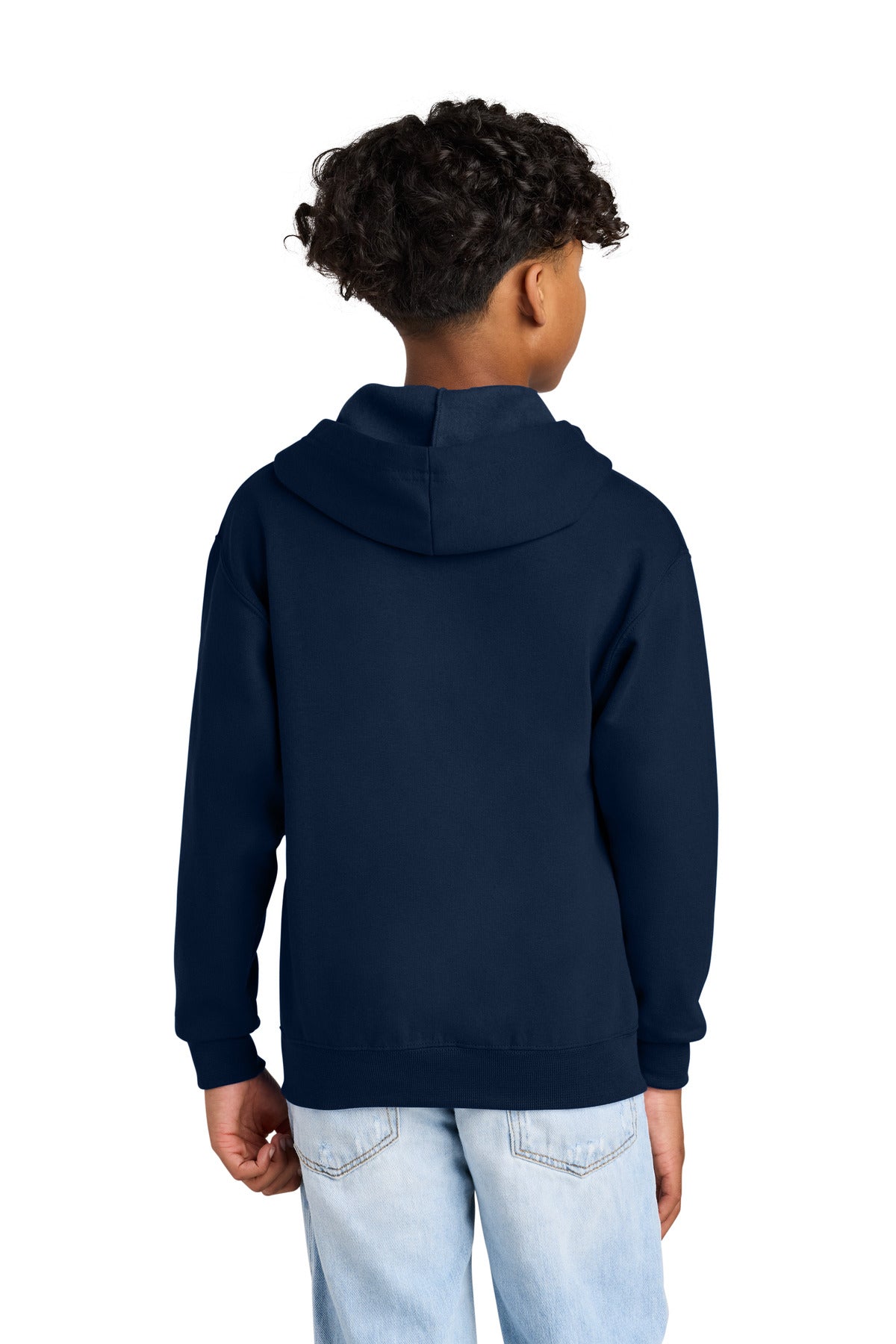 JNavy Jerzees - Youth NuBlend Full-Zip Hooded Sweatshirt. 993B plain