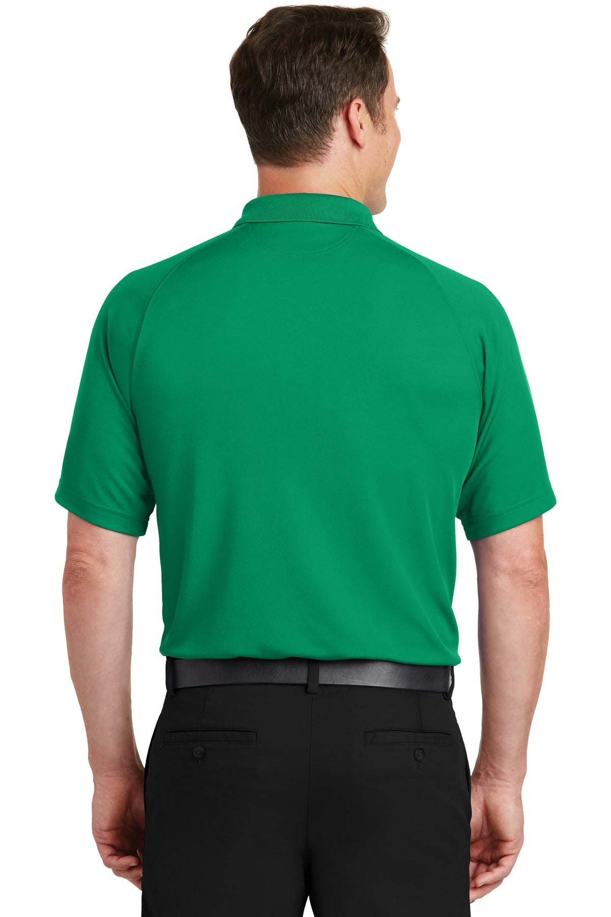 Kelly Green Sport-Tek Dry Zone Raglan Polo. T475 plain