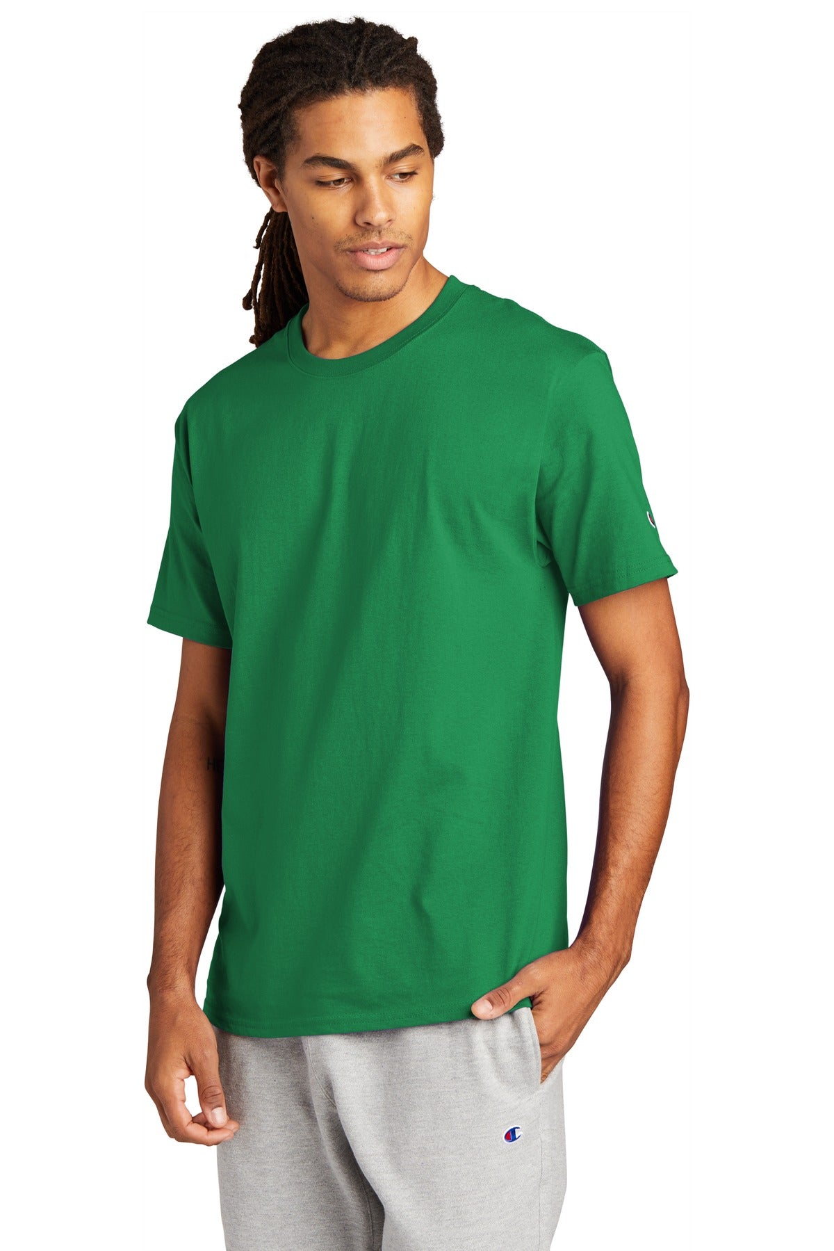 KellyGreen Champion Heritage 6-Oz. Jersey Tee T425 plain