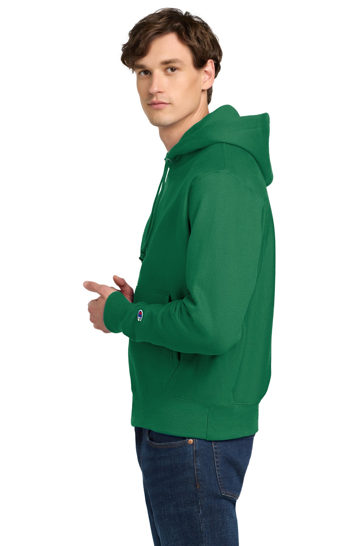 KellyGreen Champion Reverse Weave Hooded Sweatshirt S101