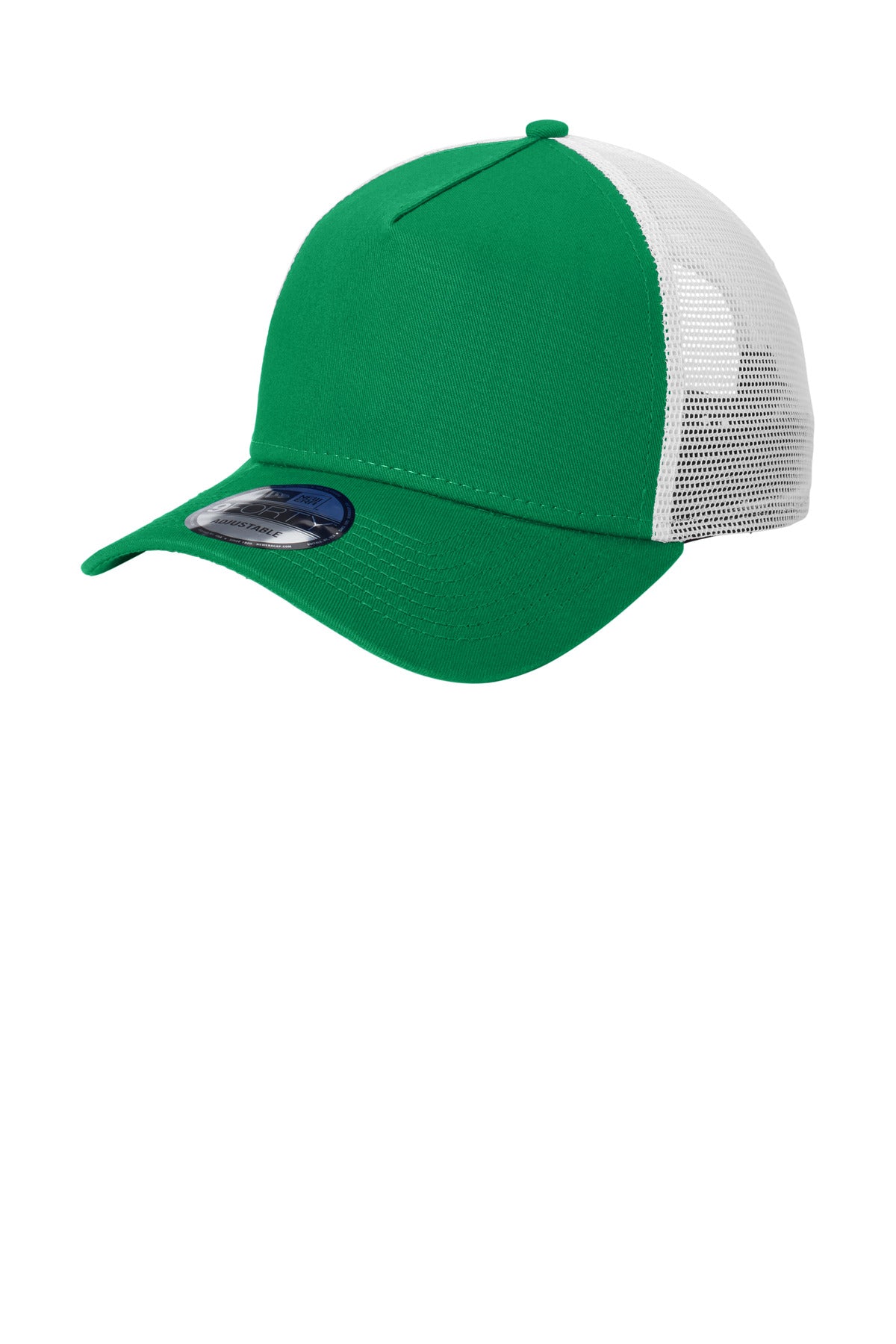 Kelly/White New Era Snapback Trucker Cap. NE205 plain