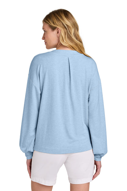 KentBluHtr TravisMathew Women's Long Weekend V-Neck TM1LD009 plain