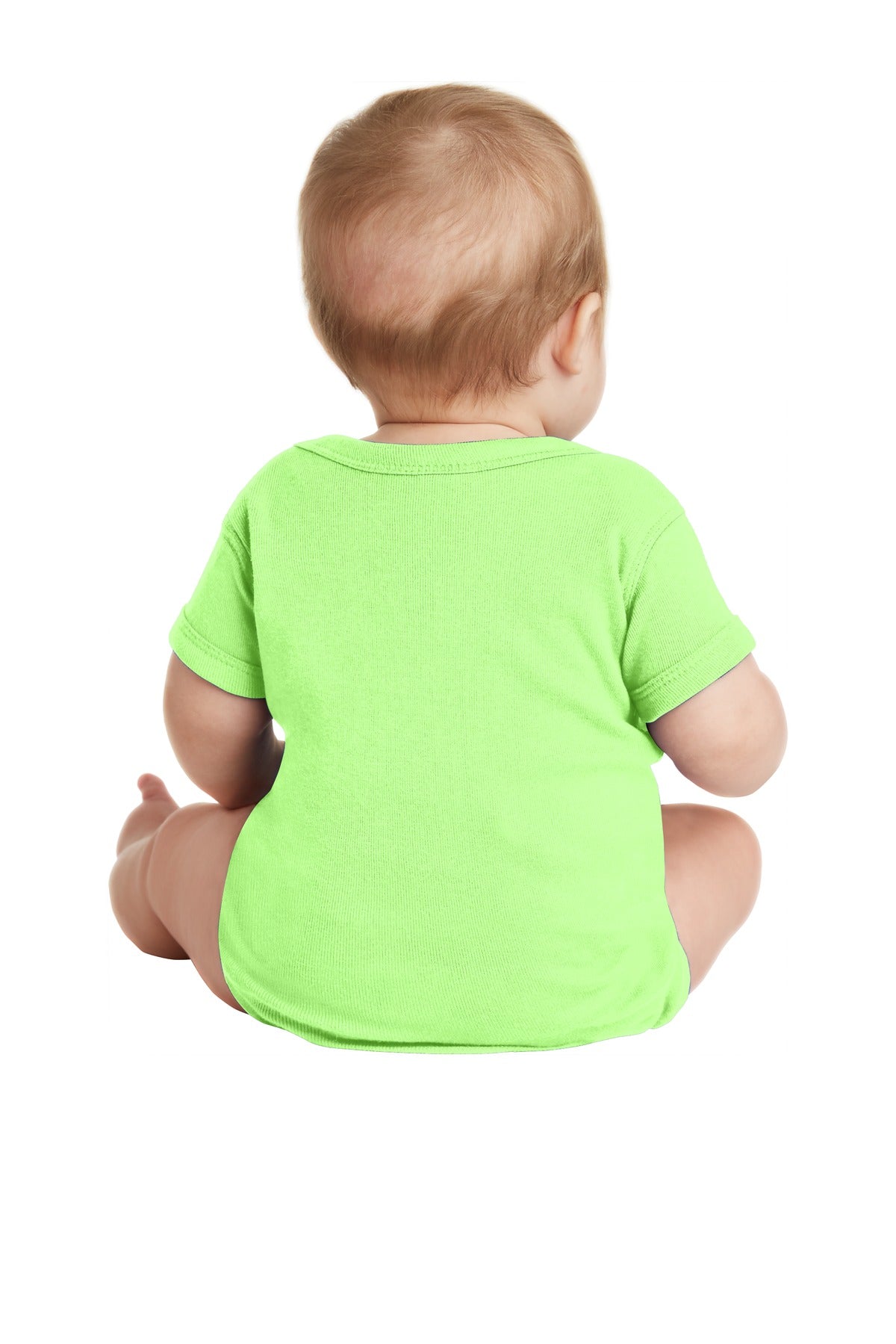 Key Lime Rabbit Skins Infant Short Sleeve Baby Rib Bodysuit. RS4400 plain