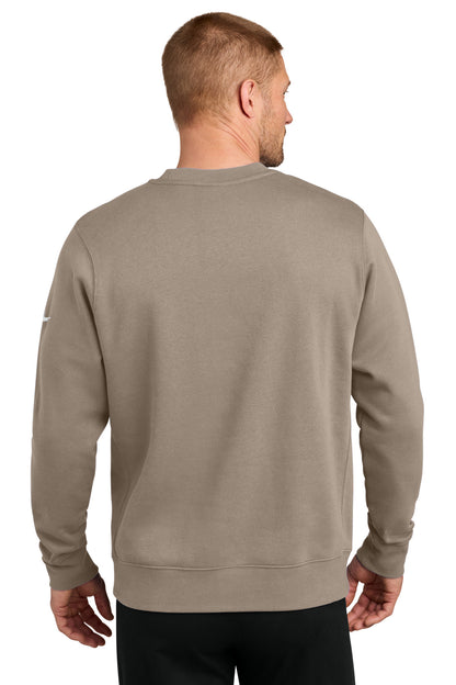 Khaki Nike Club Fleece Sleeve Swoosh Crew NKFD9863
