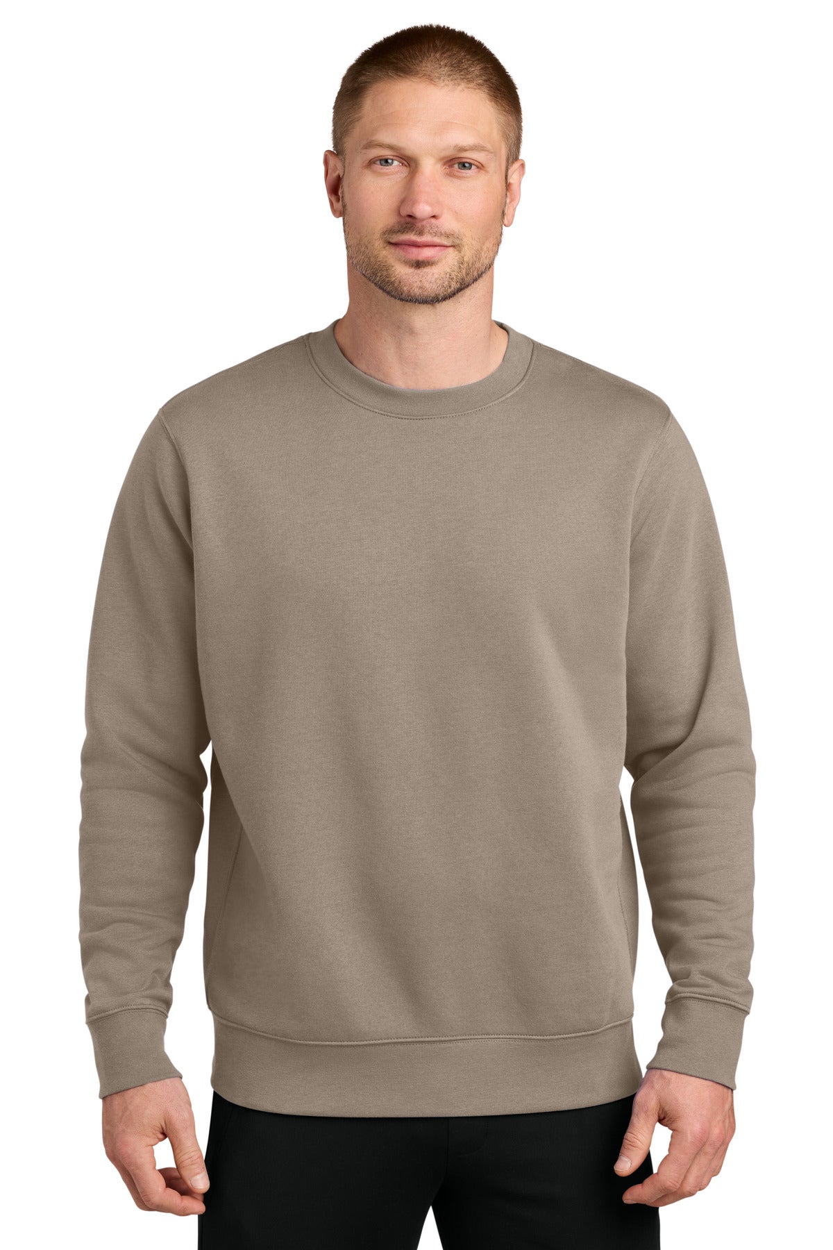 Khaki Nike Club Fleece Sleeve Swoosh Crew NKFD9863