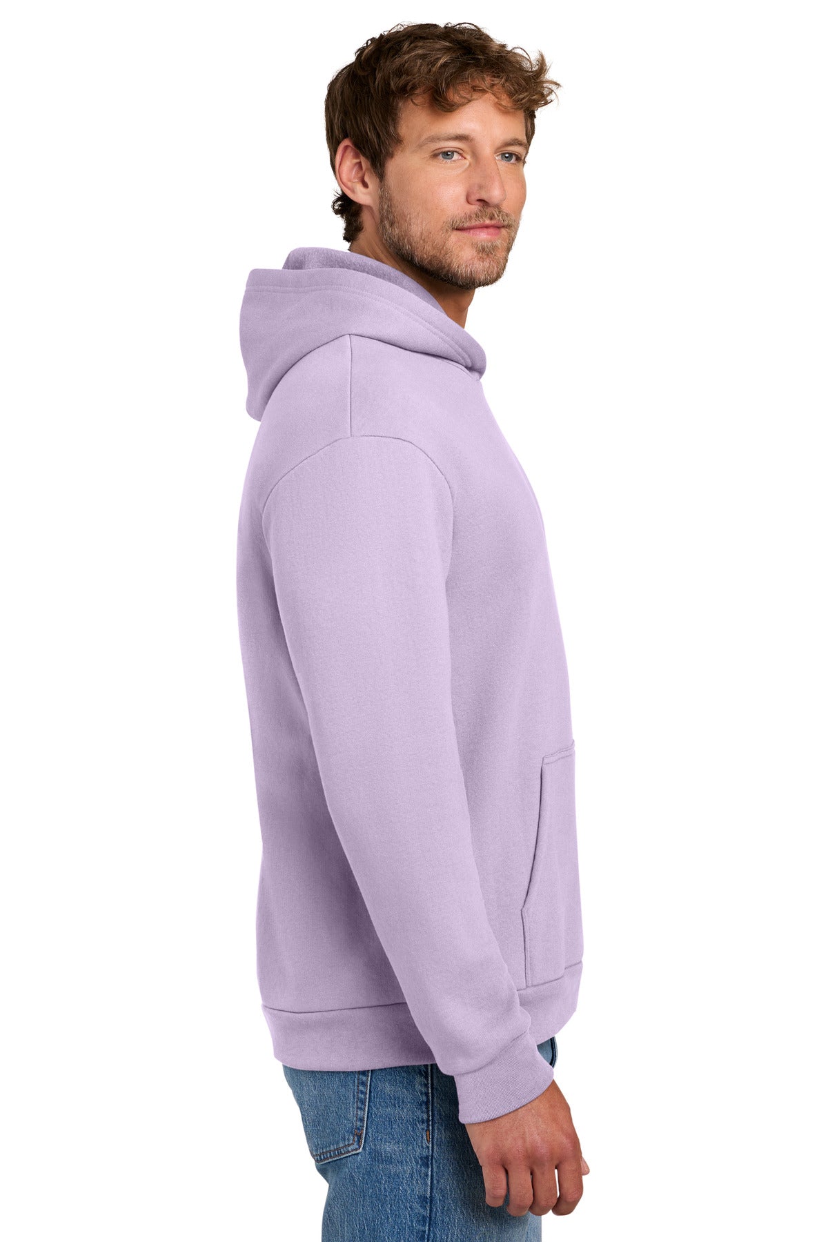 Lavender Port & Co Easy Fleece Pullover Hooded Sweatshirt PC68H