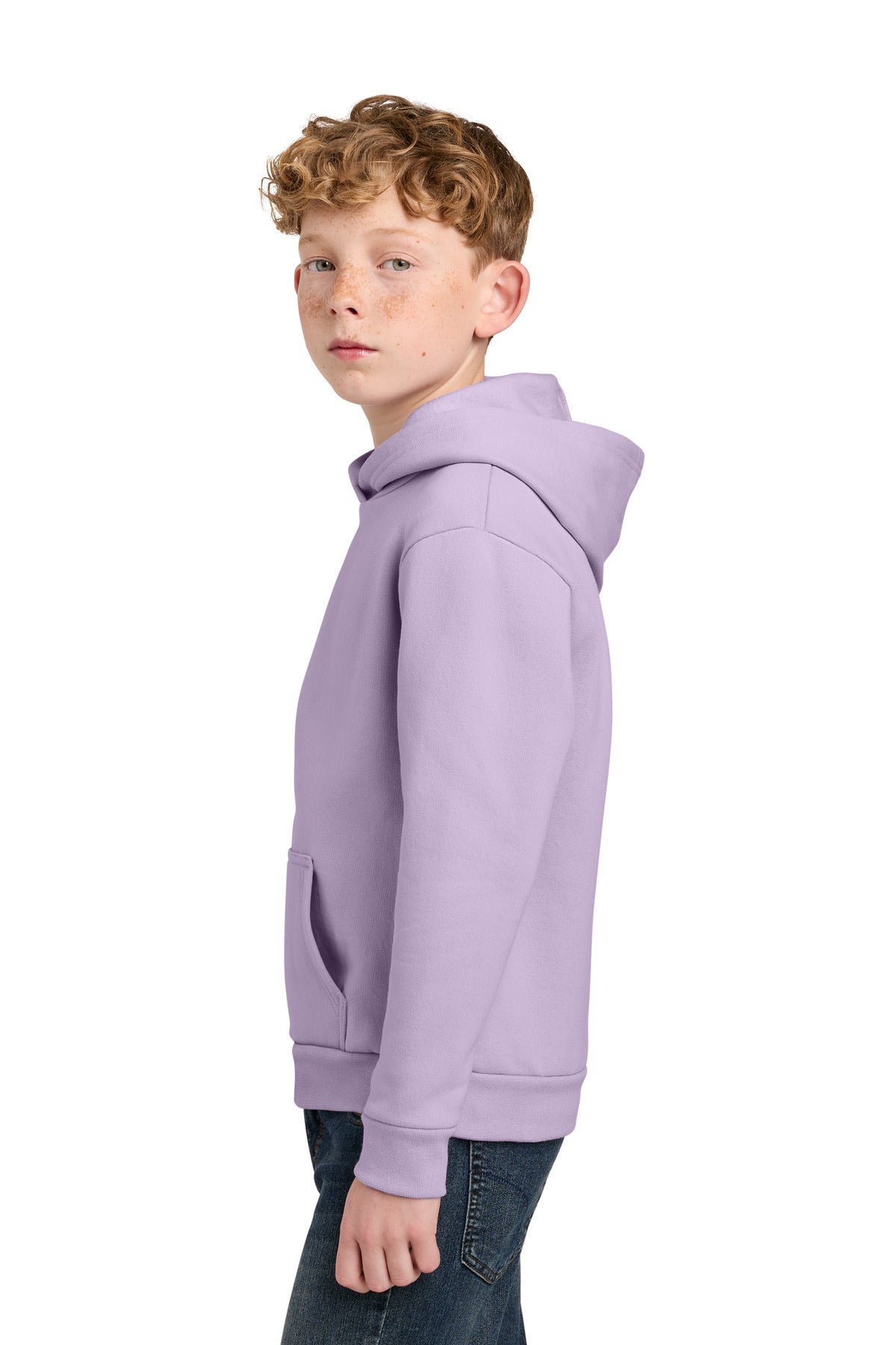 Lavender Port & Co Youth Easy Fleece Pullover Hooded Sweatshirt PC68YH